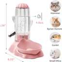 VANNON 2 in 1 Hamster Feeder Small Animal Water Bottle & Food Bowl Water Dispenser & Food Dish Bowl for Hamster, Small Mice, Rat, Gerbil, 4.6oz/130ml, BPA Free, Pink