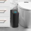 Cesun Automatic Motion Sensor Black Bathroom Trash Can with Lid, 2.6 Gallon Touchless Trash Bin, Smart Plastic Slim Garbage Can Small Wastebasket for Toilet, Office, rv, Bedroom, Living Room
