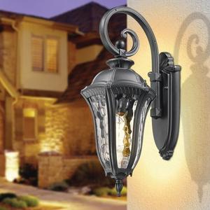 Luminzone Outdoor Porch Lights Wall Mount, Outdoor Sconce Lighting Waterproof Exterior Porch Light Anti-Rust Aluminum Outside Latern with Water Ripple Glass for House Yard Hallway Doorway Patio
