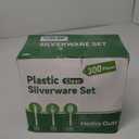 300 Count Heavy Duty Clear Plastic Silverware, Disposable Plastic Utensils Set, 100 Forks, 100 Spoons, 100 Knives, BPA-Free Heat Resistant Durable Plastic Cutlery Set for Party