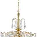 Crystal Chandeliers for Dining Room, Modern Gold Chandelier Light Fixture, Crystal Kitchen Ceiling Hanging Pendant Light 6 Lights for Living Room Hallway Bathroom Bedroom Foyer, Gold