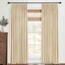 Pinch Pleated Curtains Blackout, Linen Blackout Curtains 96 inches Long 2 Panels Set for Bedroom, Thermal Insulated Pinch Pleated Drapes for Living Room, 40"W x 96"L (Pack of 2), Dark Linen