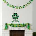 St Patricks Day Decorations St Patricks Day Wreath Shamrock Door Decorations Wooden Buffalo Plaid Shamrock Wreaths for Front Door Hanger Lucky Welcome Sign for Porch Wall Indoor Home Decor