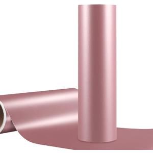 WRAPXPERT Rose Gold Permanent Vinyl for Craft Decal Projects 12" x10ft, Matte Rose Adhesive Vinyl for Cricut,Silhouette (12"x10ft, Matte Rose Gold)