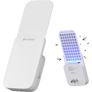 Mosalogic Fruit Fly Traps for House Use Gnat Trap Flying Insect Trapper Plug-in Mosquito Killer Indoor Gnat Moth Catcher Fly Tapper with Night Light UV Attractant Catcher for Home Office White-1PACK