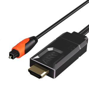 HDMI ARC/eARC to Optical Audio Converter, 192KHz ARC to Optical Adaptor Supports PCM2.0, Dolby 5.1, DTS 5.1 -ARC Audio Extractor Cable 6 FT for TV to Soundbar,Amplifier,Speaker