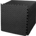 BEAUTYOVO Puzzle Exercise Mat with 12/24/48 Tiles Interlocking Foam Gym Mats, 24'' x 24'' EVA Foam Floor Tiles, Protective Flooring Mats for Gym Equipment