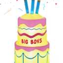 4.5FT Inflatable Happy Birthday Cake Decorations Outdoor, Birthday Blow Up Holiday Party Decor, Build-in LED Lights for Indoor Home Celebration Garden Lawn Yard Prop Sign