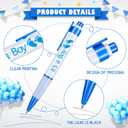 Woanger 36 Pcs Baby Shower Pens for Boys Girls Retractable Gel Pens Blue or Pink Baby Shower Favors Thank You Gifts for Guests(It's a Boy Style)