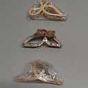 HAIMEIKANG 3 PCs Metal Acrylic Hair Bow Claw Clips - Strong Hold Non-Slip Large Gold Clips for Thick Hair (Pink Set)