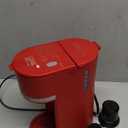 Single Serve Coffee Maker for K-Cup and Ground Coffee, Fast Brew, 6-12 oz Brew Sizes One Cup Coffee Machine Fits 5.5" Mugs, One-Button Small Coffee Maker with Descaling Reminder, Red (9.45 Inches)