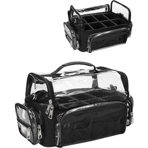 Makeup Brush Case, Extra Large Makeup Brush Bag XL Professional Makeup Artist Must Haves Travel Case with Stand Up Brush Slots Cosmetic Organizer Bag, Full Open Easy to Access, with Adjustable Strap