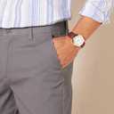 Amazon Essentials Men's Slim-Fit 9" Stretch Chino Short (Gray)