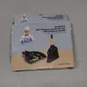MR.SIGA Mini Dustpan and Brush Set, Portable Cleaning Brush and Dustpan Combo with Bamboo Handle, Black, 1 Set