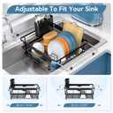 Over the Sink Dish Drying Rack,In Sink Dish Drying Racks,Expandable Dish Rack Over Sink Counter,Adjustable Dish Drainer for Inside Sink with Utensil Holder, Stainless Steel Dish Strainer XLarge Size