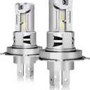 EASIREACH H4 LED Bulb, 1:1 Real Size 40000LM H4/9003/HB2 Light Bulbs, 1000% Super Bright 6500K Cool White with Fan, H4 Fog Light Bulbs, Pack of 2