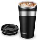 ulwae Insulated Coffee Mug with Ceramic Coating, 18oz Travel Mug with Leak-proof Lid, Vacuum Double-wall Tumbler, Stainless Steel Thermal Cup for Tea, Hot Cocoa, Cold Beverage, Ice Drinks