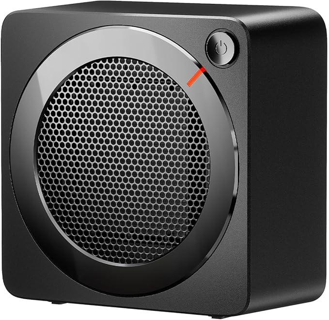 Gaiatop Mini Space Heater, Lightweight PTC Ceramic Fast Heating 500W Energy Efficient for Indoor Use, Overheating & 45° Tip-Over Protection, Portable Desk Electric Heaters for Office Home Black