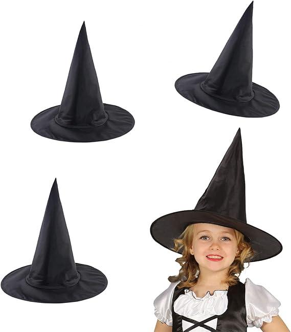 3 PCS Wizard Hats Black Witch Hat Kids Hats Halloween Costume Party Decoration Accessories