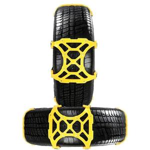 VaygWay Car Snow Tire Chains - All Season Yellow Snow Chains- Emergency Vehicle Anti-Slip Tire Chains for Cars, SUVs, & Trucks (Yellow, 6 Pack)