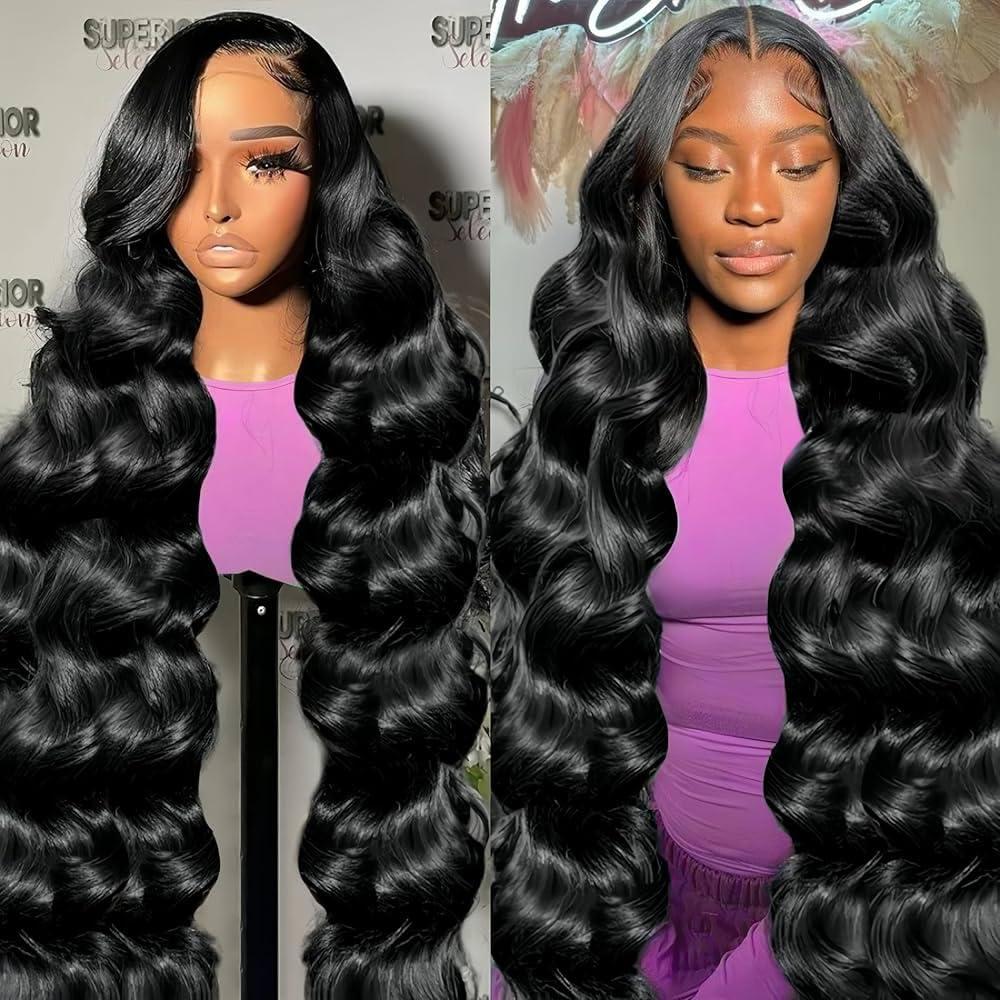 Body Wave Lace Front Wigs Human Hair Pre Plucked Glueless Wigs for Black Women 13x4 HD Lace Body Wave Human Hair Wig Lace Frontal Brazilian Wavy Human Hair Wig