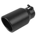 Vurkcy 3 inch Inlet Exhaust Tip, 4.5" Outlet 9" Overall Length Stainless Steel Exhaust Tail Pipe, Bolt-On, Polished Tailpipe, Black(Fit for Tailpipe Outlet is 3", must OD not the ID)