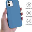 AOTESIER Compatible With iPhone 12 and 12 Pro Case 6.1 Inch, Silky Touch Premium Soft Liquid Silicone Rubber Anti-Fingerprint Full-Body Protective Flexible Bumper (Azure Blue)