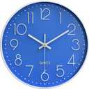 Large Digital Wall Clock 12 Inch Simple Silent Wall Clocks Decorative Clock for Bathroom, Living Room, Kitchen, Classroom, Office Easy to Read - Blue