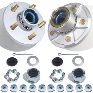 OZISENS 2 Sets 3500 lbs Pre-Iubricated Galvanized Trailer Hub Kits 5 Bolt 4.5 for 1-1/16'' to 1-3/8'' #84 Tapered Spindle,Trailer Hub Kit with Pre-Assembled L44649 & L68149 Bearings and Grease Seal