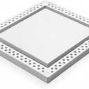14x14 Metal Flush Exhaust Fan Cover - Seamless Mud-in Exhaust Mount Cover for Bathroom Fans, Ceiling or Wall, Paintable White 