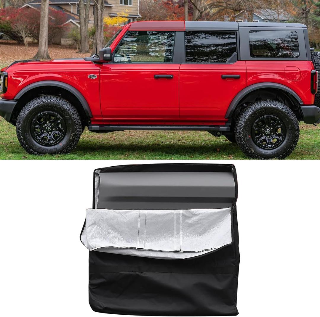 Hard Top Storage Bag Compatible with Ford Bronco 2021 2022 2023 2024 2025 2026 Fit Bronco Accessories 2/4-Door Portable Panel Storage Bag Roof Panel Over First Row Seat Accessories