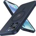 Magnetic for iPhone 15 Pro Max Case,Upgraded [Full Camera Protection][Compatible with Magsafe][Military Grade Protection]Shockproof Translucent Matte Phone Case for iPhone 15 Pro Max,Navy Blue
