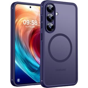 TOCOL Magnetic for Samsung Galaxy S25 Case, Upgraded Full Camera Protection, Compatible with Magsafe, Drop Protection Slime Clear Back Cover for Samsung Galaxy S25 6.2-Inch (Midnight Purple)