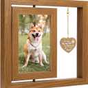 46 inch Pet Memorial Photo Frame, dog passing away gifts Rotating Wooden Picture Frame, Keepsake Remembrance Sympathy Gift for Loss of Dog or Cat