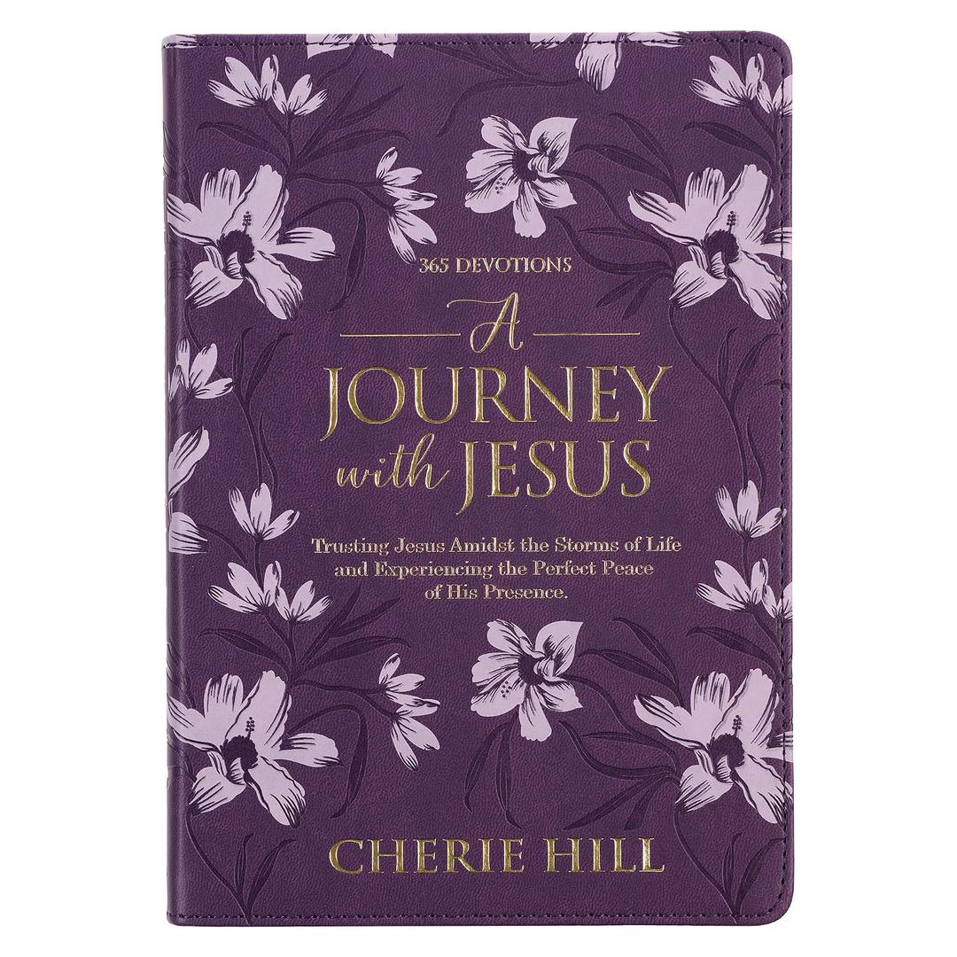 A Journey with Jesus 365 Devotions for Women, Purple Floral Faux Leather Flexcover