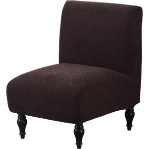 Deisy Dee 2 Piece Velvet Club Chair Slipcover Stretch Barrel Chair Covers Accent Chair Cover Removable Couch Furniture Protector Arm Chair Cover for Living Room (Brown)