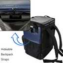 72 Can Rolling Cooler Bag with Wheels, Collapsible Insulated Ice Chest, Waterproof PVC Portable Soft Sided Cooler on Wheels for Beach, Camping, Tailgating, Travel