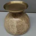 NEXOTIQUE Stone Candle Holder Decor for Pillar Candles, Modern Candle Plate Holder for Entry Way Table Home Decor, Antique Brass Finish Centerpiece Table Decorations, Perfect for Rings and Trinkets