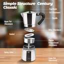 14 Cup Aluminum Moka Pot Classic Stovetop Espresso Coffee Maker 700ml 23oz Coffeemaker Percolator Mocha Pot Greca Coffee Maker Cafe Makers for Italian and Cuban Café Brewing Silver