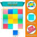 ProSource Baby Play Mat, Soft Foam Floor Tiles for Kids, Interlocking EVA Panels for Playpen Use, Crawling Development Surface, Safe Non-Toxic Toddler Flooring, 16 Tiles, Multicolor