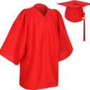 Matte Preschool and Kindergarten Graduation Cap Gown Set with Year Charm Tassel (Silver)