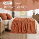Faux Fur Rabbit Throw Blanket,Super Soft Plush Thick Warm Blanket,Fuzzy Luxury Plush Decorative Blanket for Couch Bed Sofa-Burnt Orange(60 * 90inch)