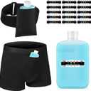 Cuffbow 19 Pcs Urine Test Complete Kit, Include 1 Urine Bottle 15 Temperature Test Strips 1 Storage Pouches 1 Hidden Leg Strap and 1 Lining Pocket Boxer Brief for Travel Lab Testing(X-Large)