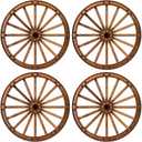 Beistle Wagon Wheel Cutouts, 4-Pack Rustic Western Party Decorations, Large Cowboy Ranch Theme Props for Barnyard Events Saloon Backdrops and Pioneer Celebrations, 18.5”