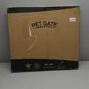 Malier Dog Gate with a Small Door, Extra Wide All Metal Short Dog Gate Pet Gate for Stairs, 10'' Tall Pressure Mount Easy Step Over Puppy Gate Low Gate for Doorways (White)