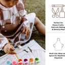 Mess Proof Baby Bibs, Long Sleeve Toddler Feeding Bib and Silicone Catcher, Chair Attaching, Waterproof, 6-36 Months