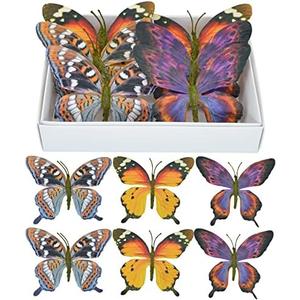Artificial Butterfly, Silk Butterflys, Butterflies for Crafts for Floral Arrangements, 3D Butterfly Stakes Decor, Christmas Tree Decor, New Year Party Supplies