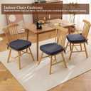 Chair Cushions for Dining Chairs Set of 2, D-Shaped Seat Cushion for Kitchen Chairs with Removable Cover and Ties, Indoor Chair Pads for Dining Room, Kitchen, 17" x 17" x 2.56", Grey