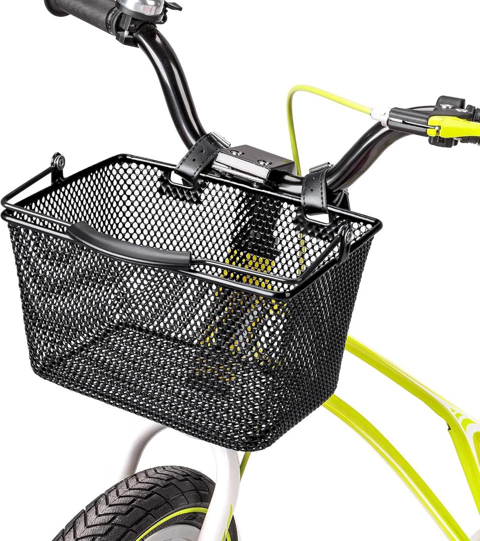 Kids Bike Basket - Front Bicycle Bike Basket for Boys and Girls - Bike Baskets with Adjustable PU Straps, Suitable for Most Children's Bicycles and Kids Tricycles