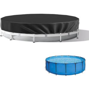 Winter Pool Cover Compatible with Intex and Bestway Above Ground Pools, 10 ft Round Pool Cover, Extra Thick and Durable, with Rope Tie, Weather-Proof, for Metal Frame Above Ground Pools
